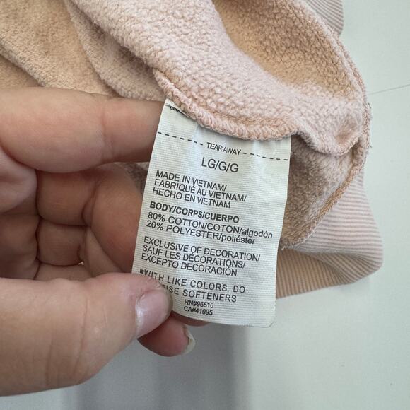 Under Armour Hoodie‎ Womens Large Pink Loose Knit Rival Fleece Sweater - Picture 7 of 10